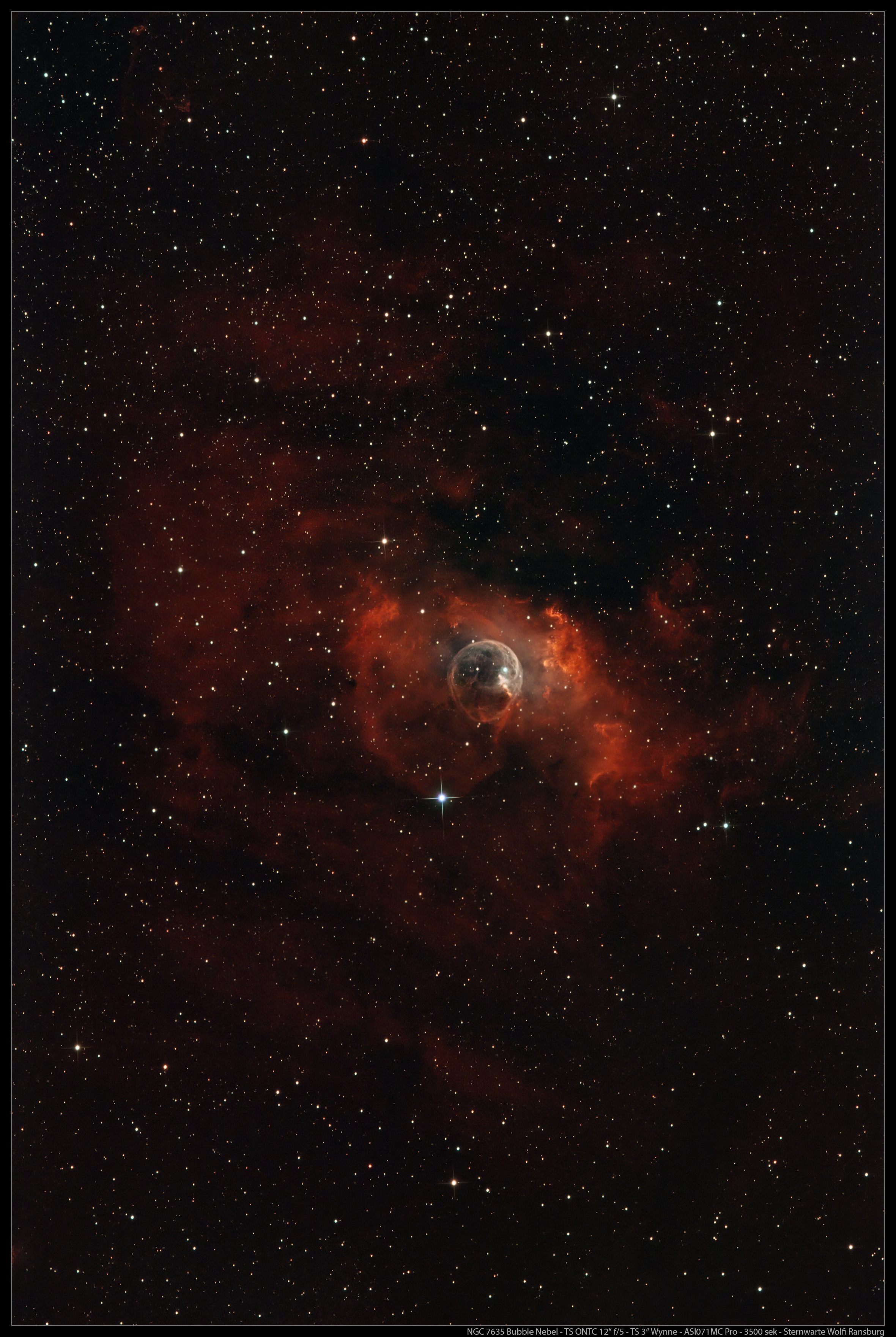 NGC 7635 Bubble Nebel durch den 12